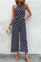 Polka Dot Grecian Wide Leg Jumpsuit