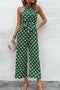 Polka Dot Grecian Wide Leg Jumpsuit